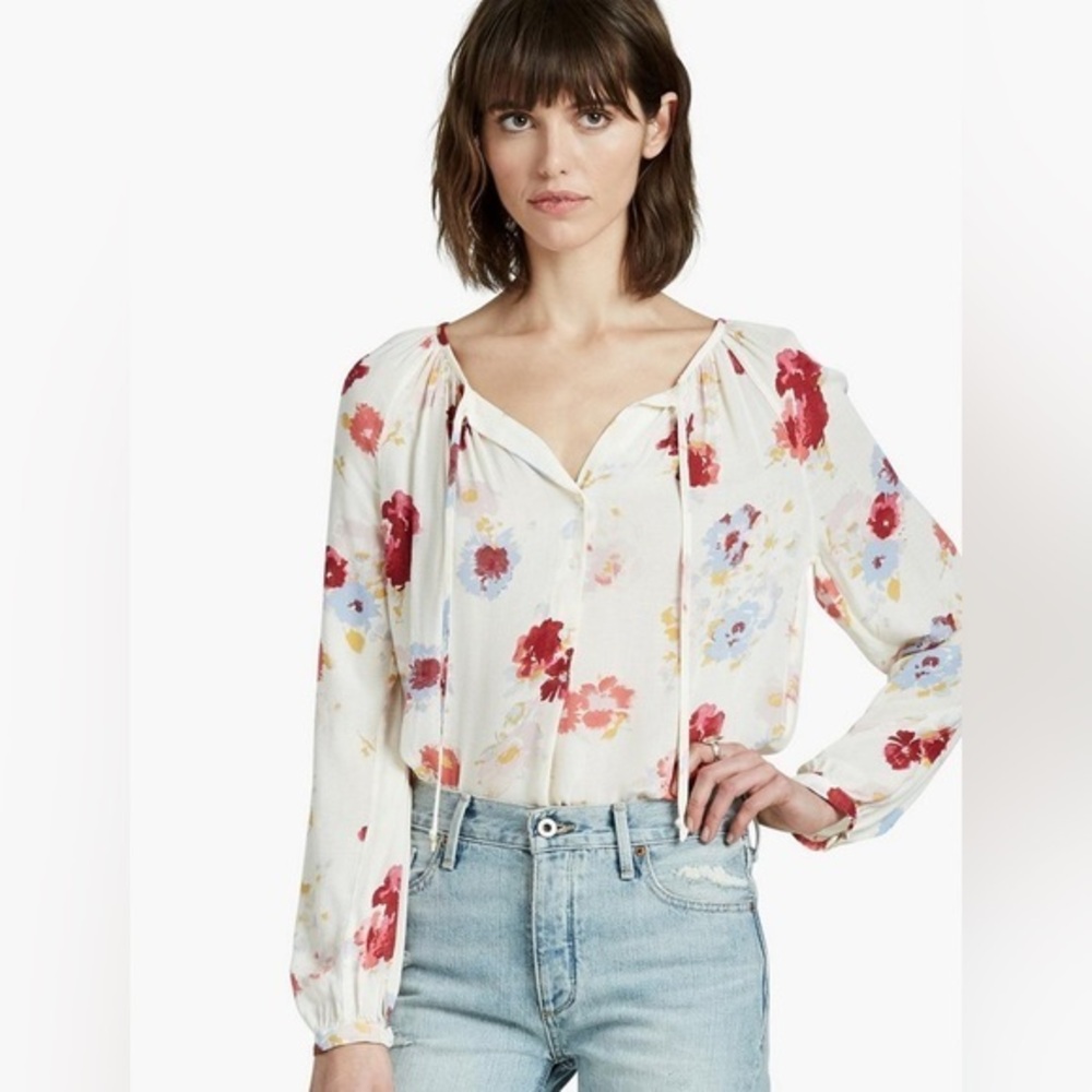Lucky Brand Floral Raglan Blouse‎